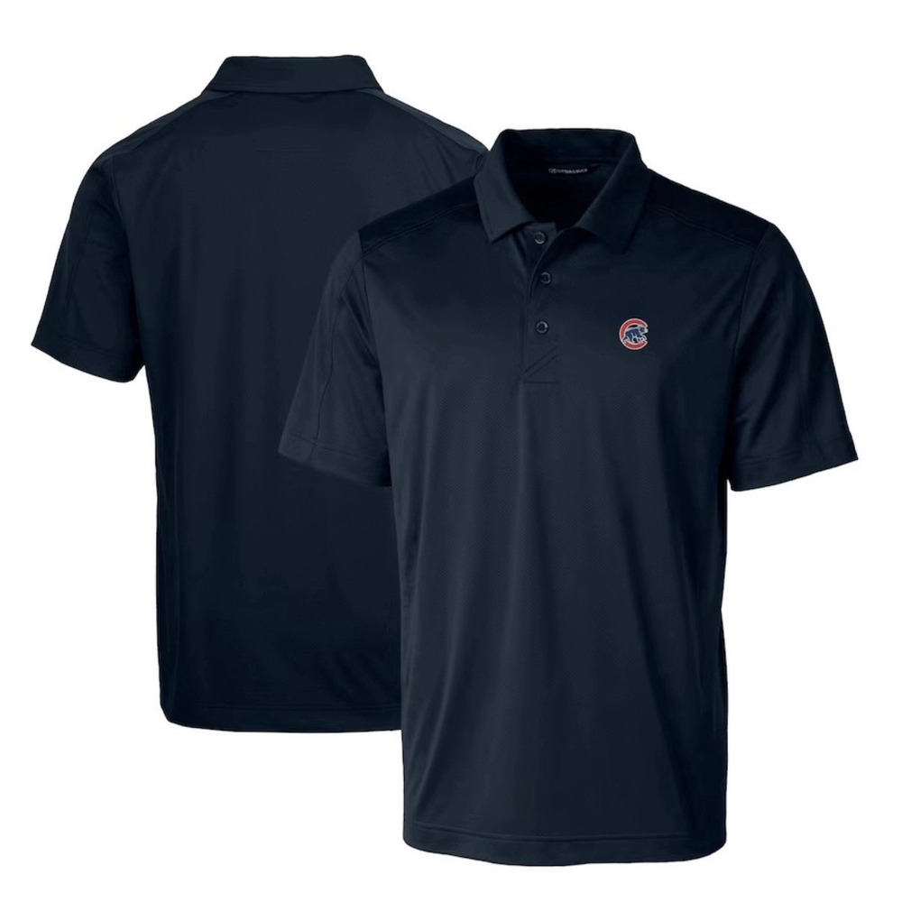 Cutter & Buck Polo Shirt Men's 2X Chicago Cubs Blue Prospect Textured Stretch